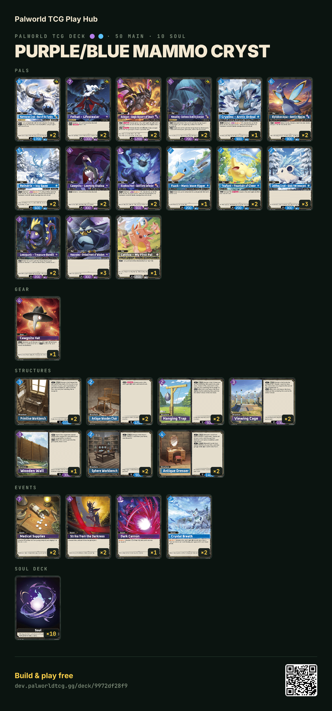 Purple/Blue mammo cryst decklist