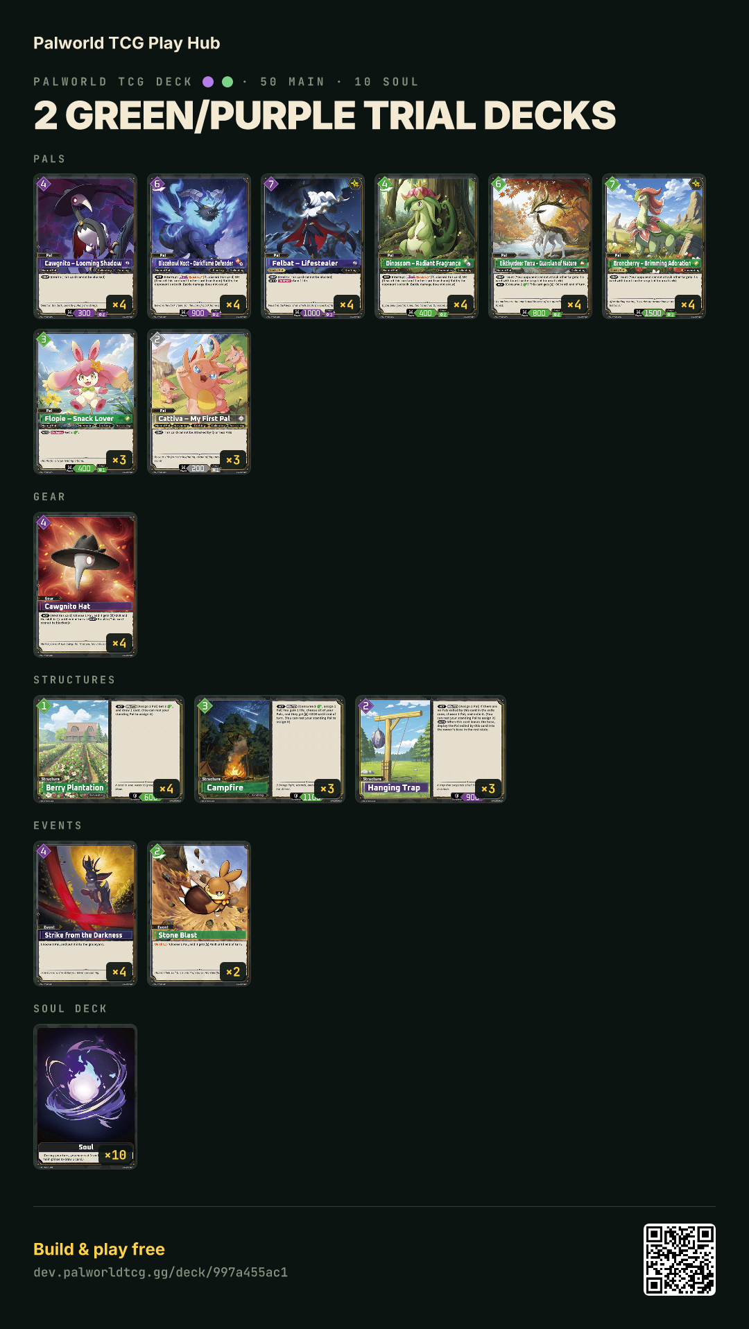 2 Green/Purple Trial Decks decklist