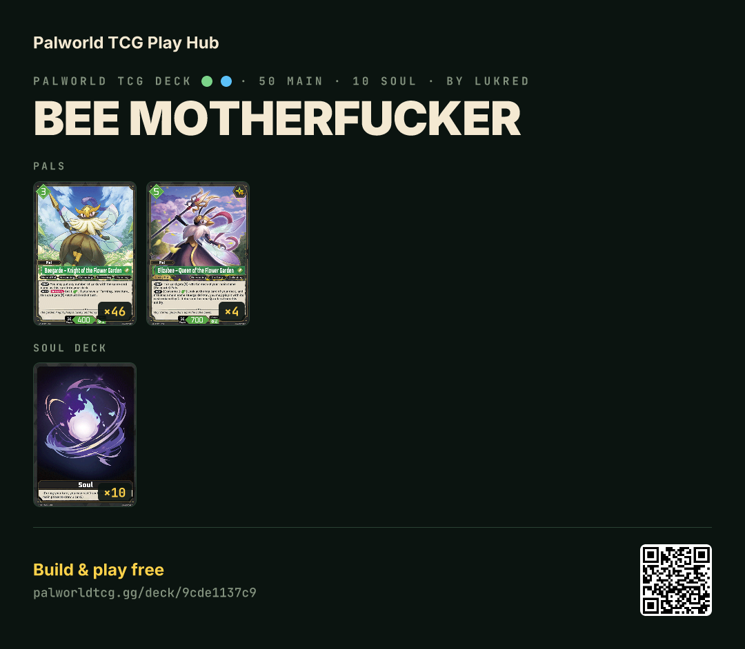 Bee Motherfucker decklist