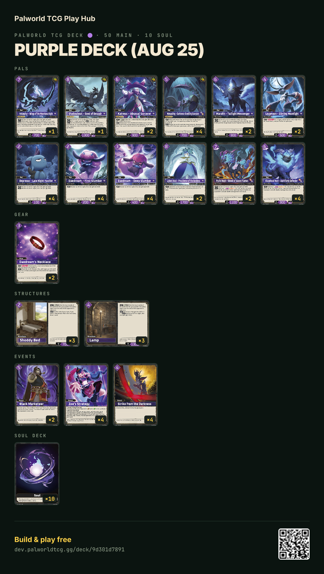 Purple deck (Aug 25) decklist
