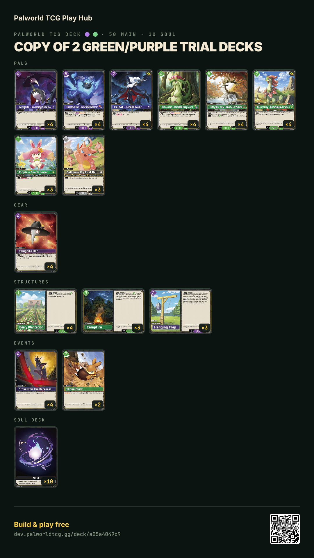 Copy of 2 Green/Purple Trial Decks decklist