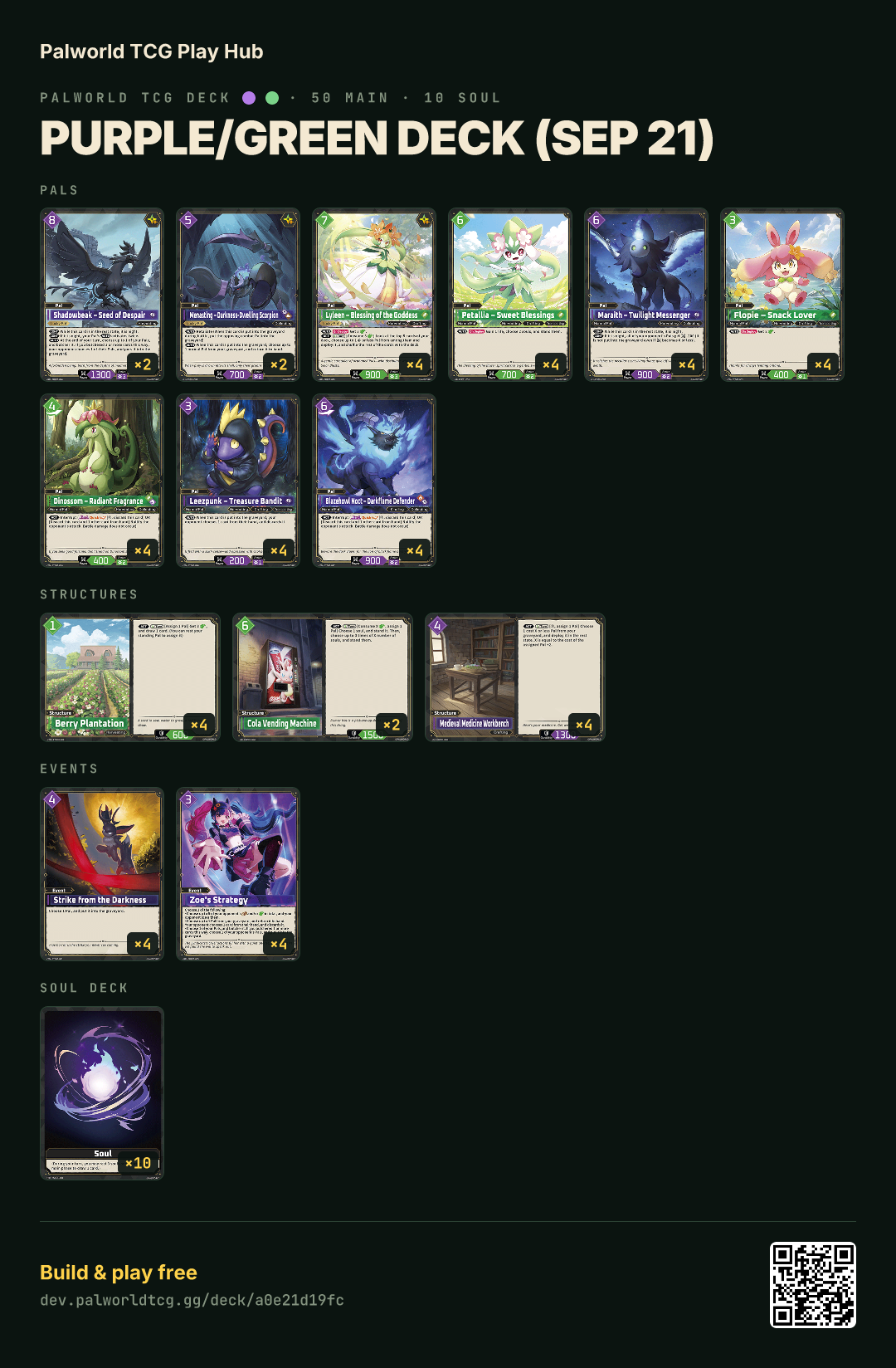 Purple/Green deck (Sep 21) decklist