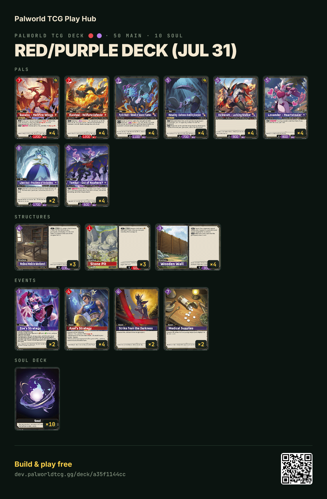 Red/Purple deck (Jul 31) decklist