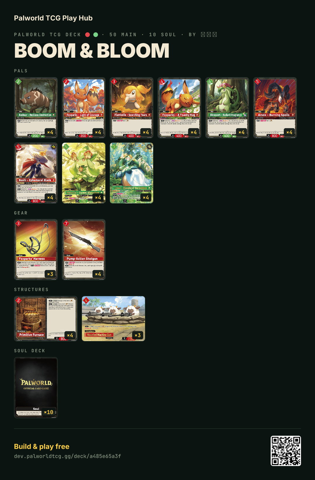 Boom & Bloom decklist