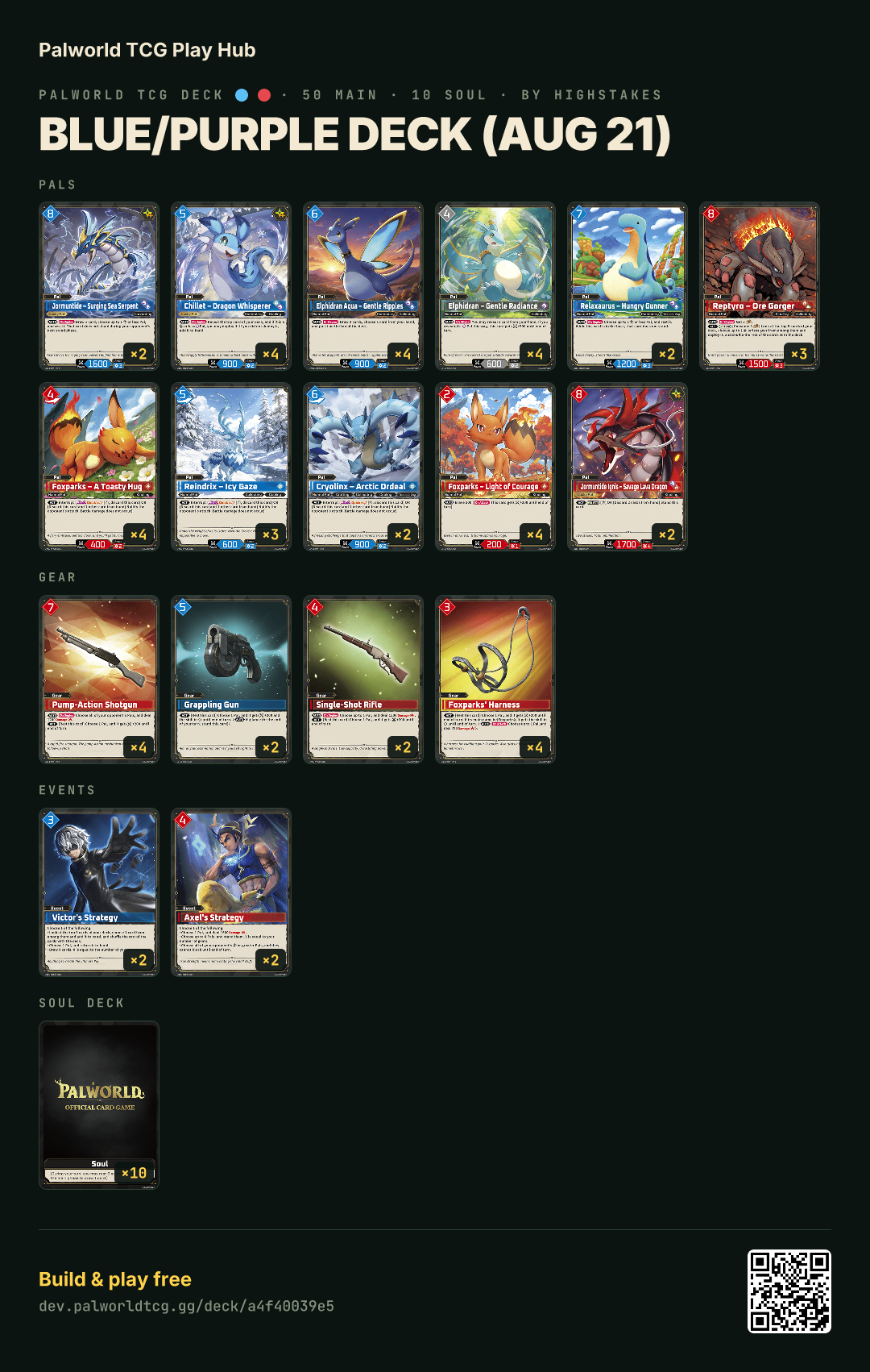 Blue/Purple deck (Aug 21) decklist