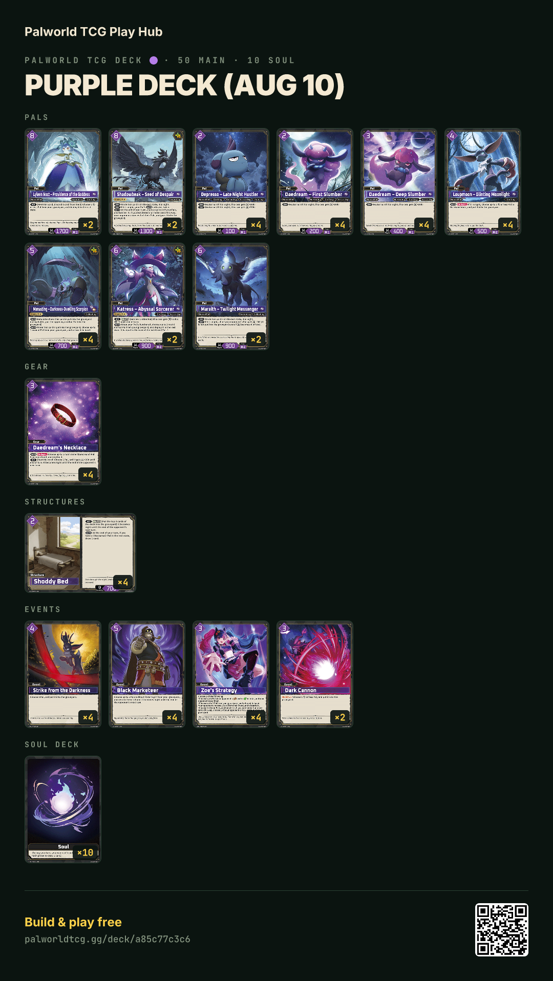 Purple deck (Aug 10) decklist