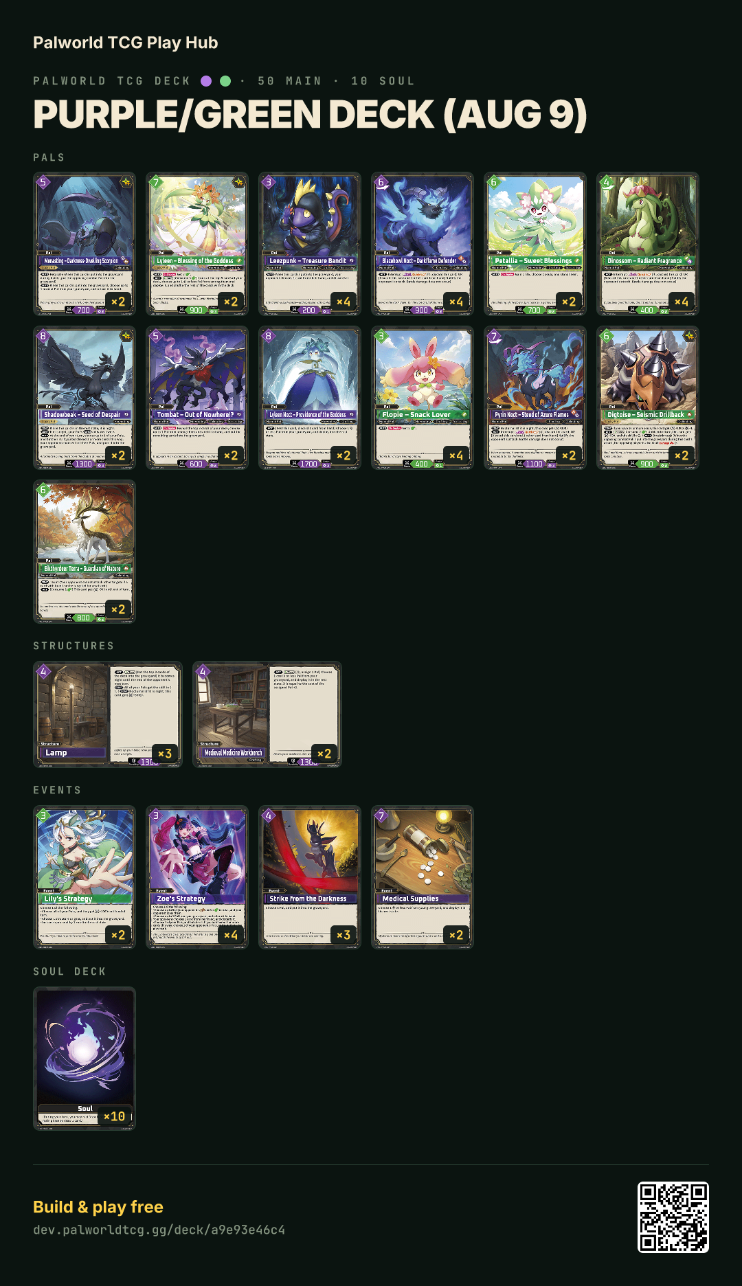 Purple/Green deck (Aug 9) decklist