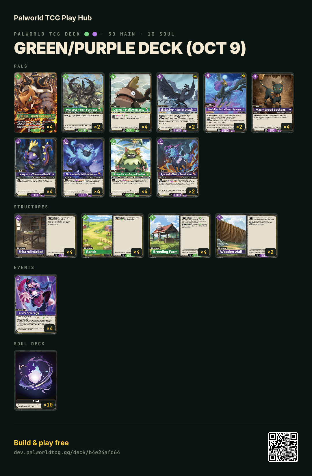 Green/Purple deck (Oct 9) decklist