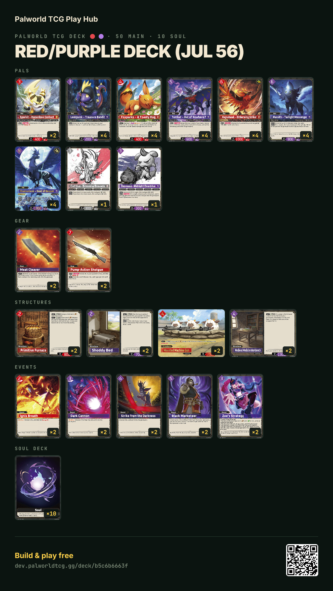 Red/Purple deck (Jul 56) decklist