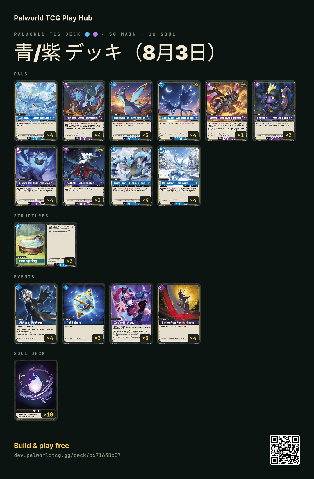 青/紫 デッキ（8月3日） decklist