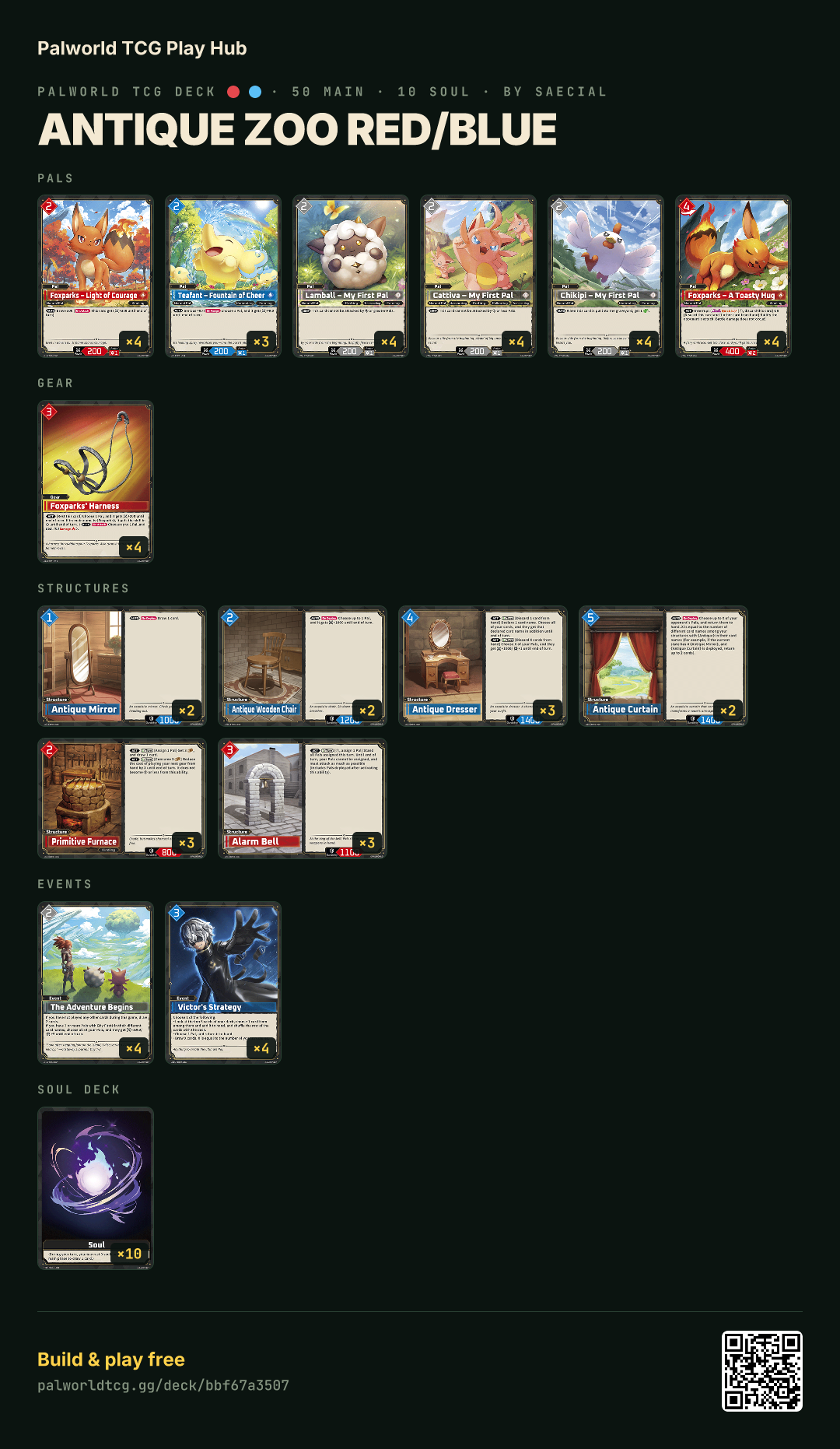Antique Zoo Red/Blue decklist