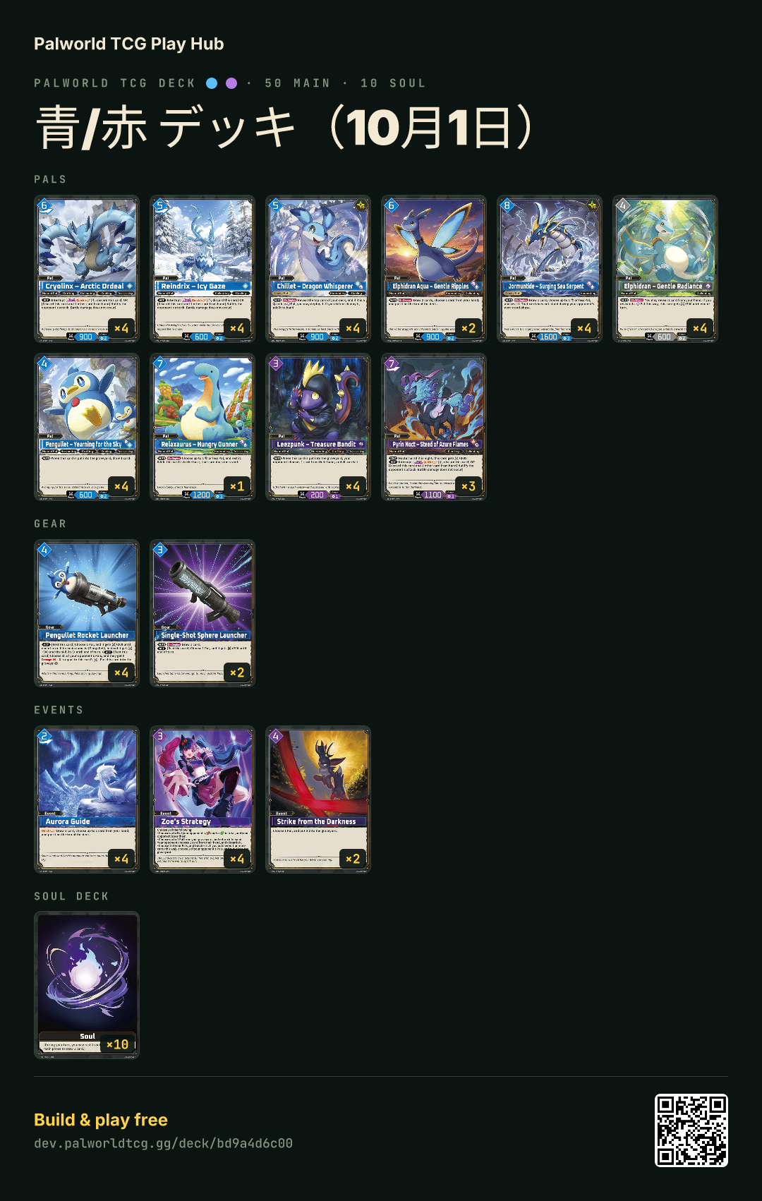 青/赤 デッキ（10月1日） decklist