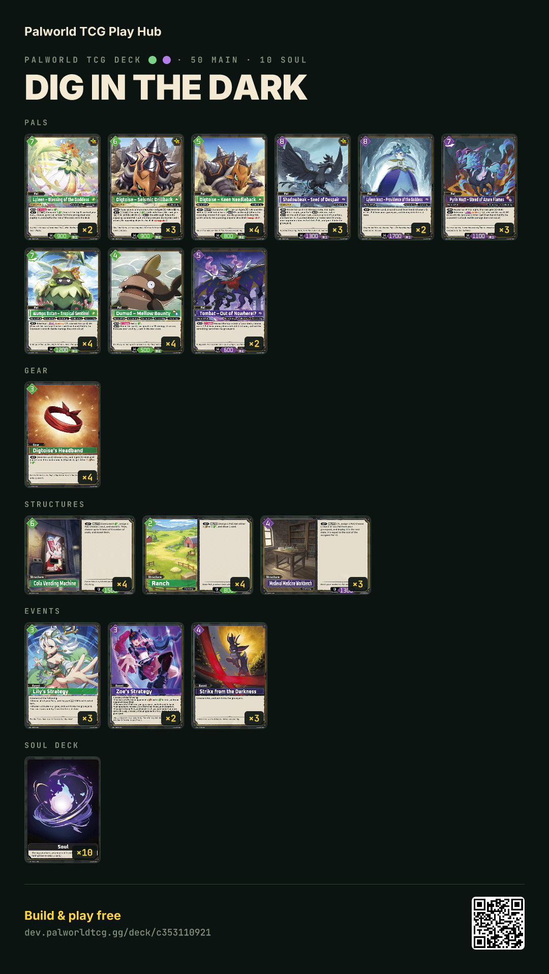 Dig in the dark decklist