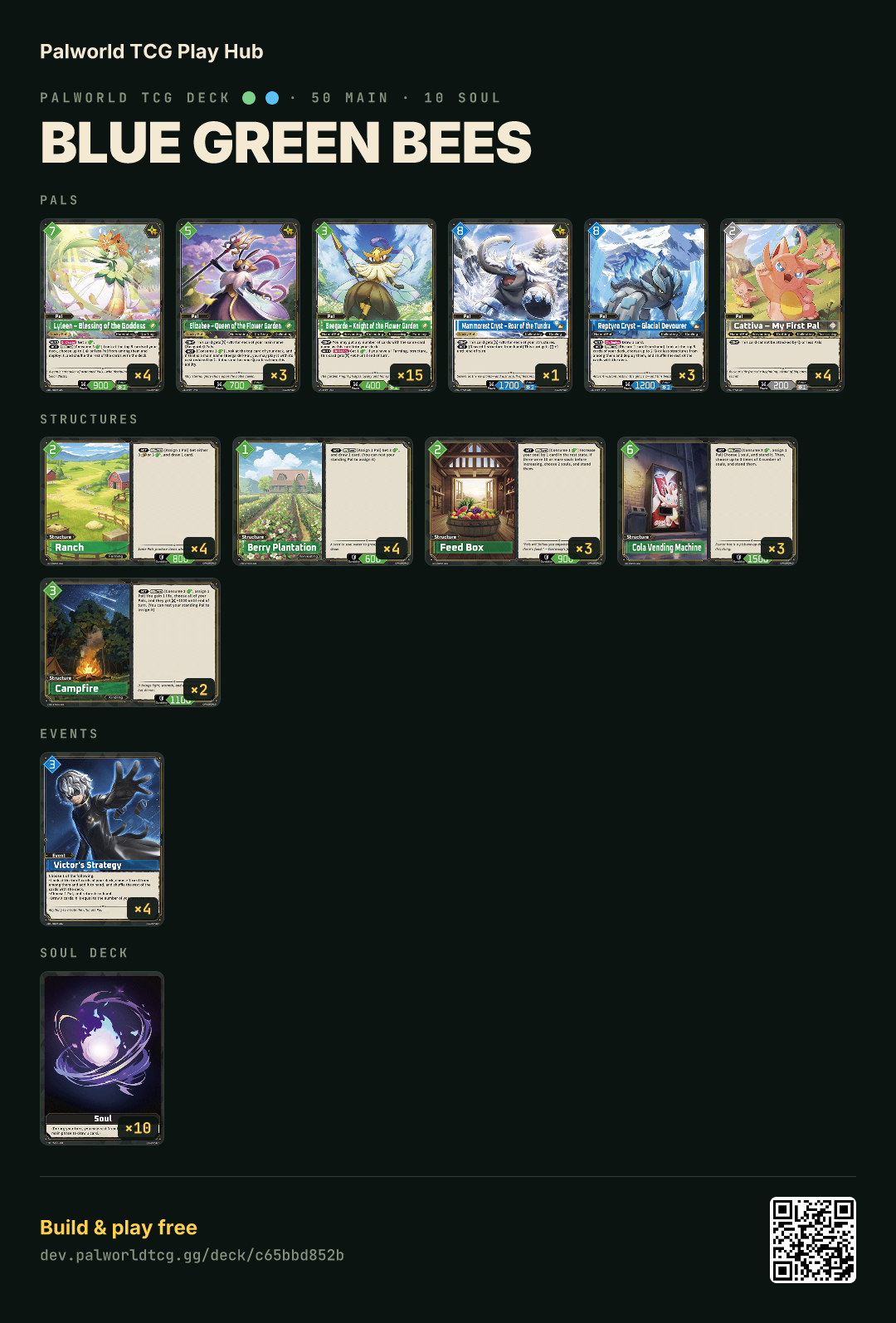 Blue Green Bees decklist