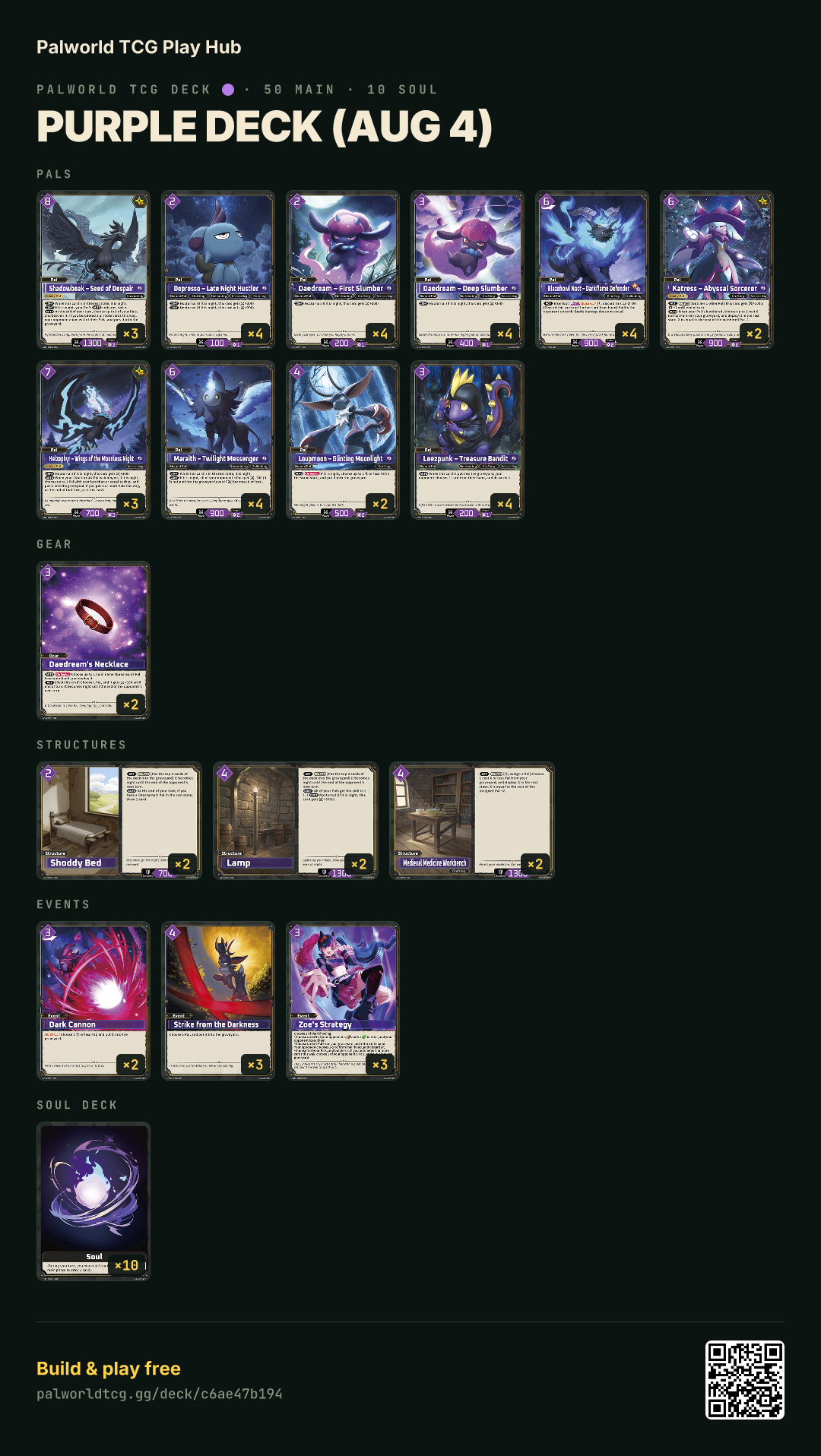 Purple deck (Aug 4) decklist