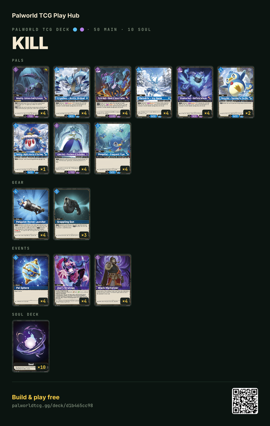 KILL decklist