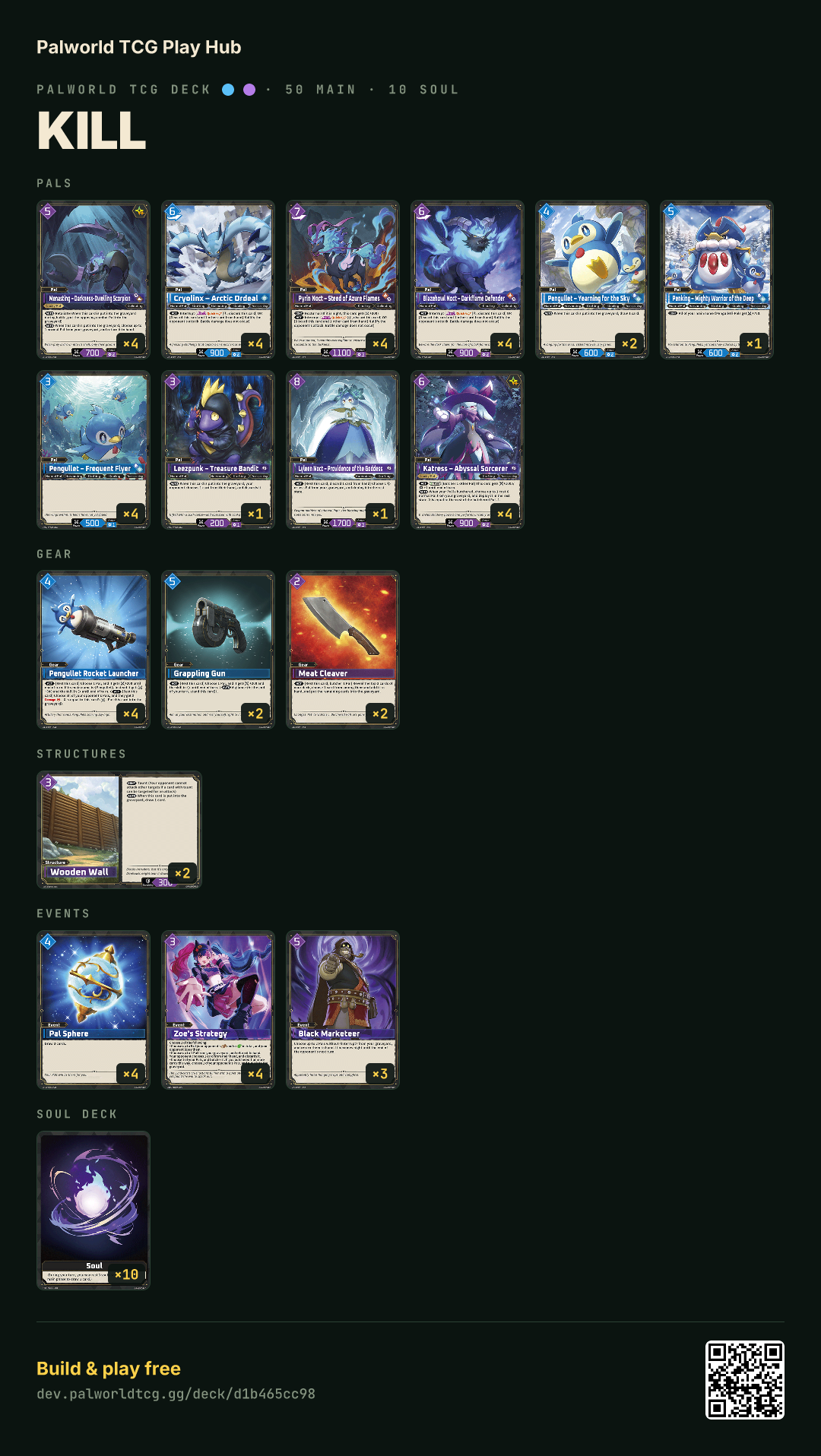 KILL decklist
