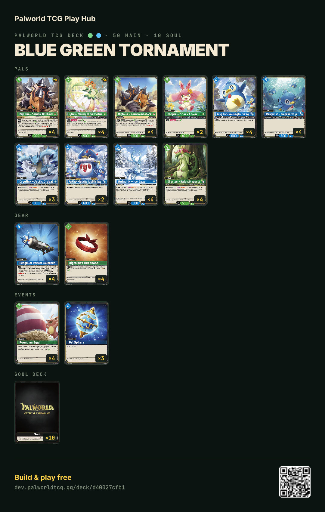 Blue Green Tornament decklist