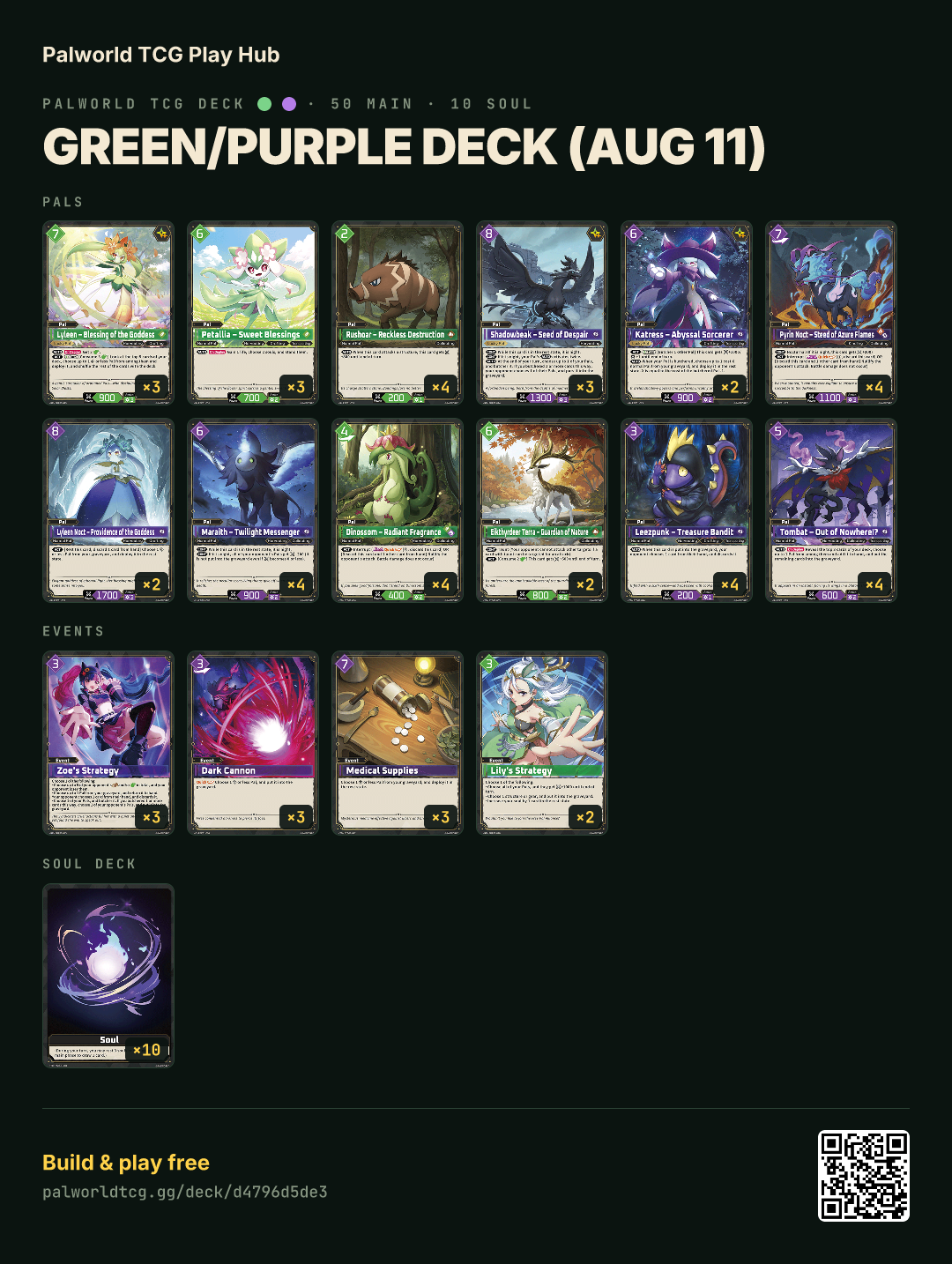 Green/Purple deck (Aug 11) decklist