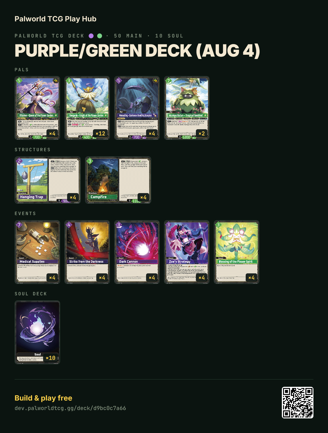 Purple/Green deck (Aug 4) decklist