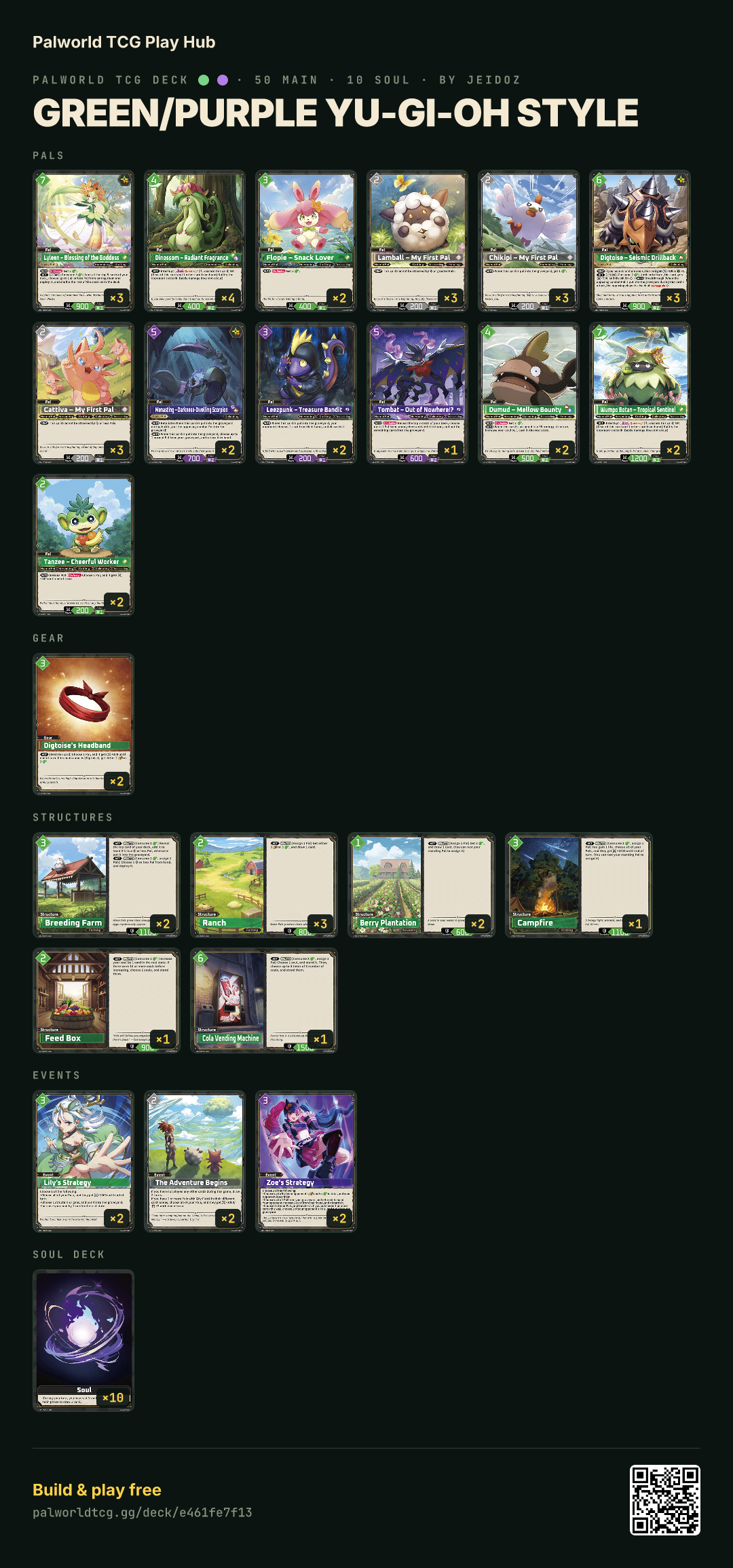 Green/Purple Yu-gi-oh style decklist