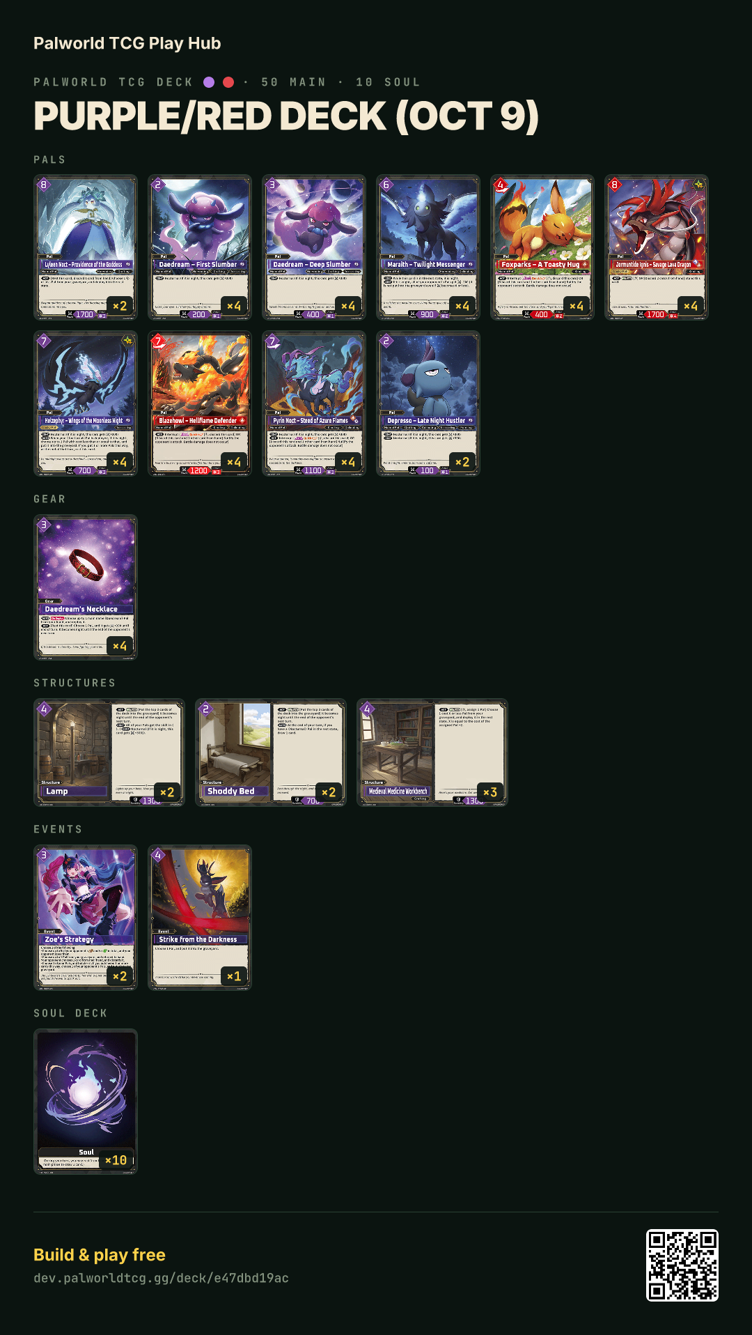 Purple/Red deck (Oct 9) decklist