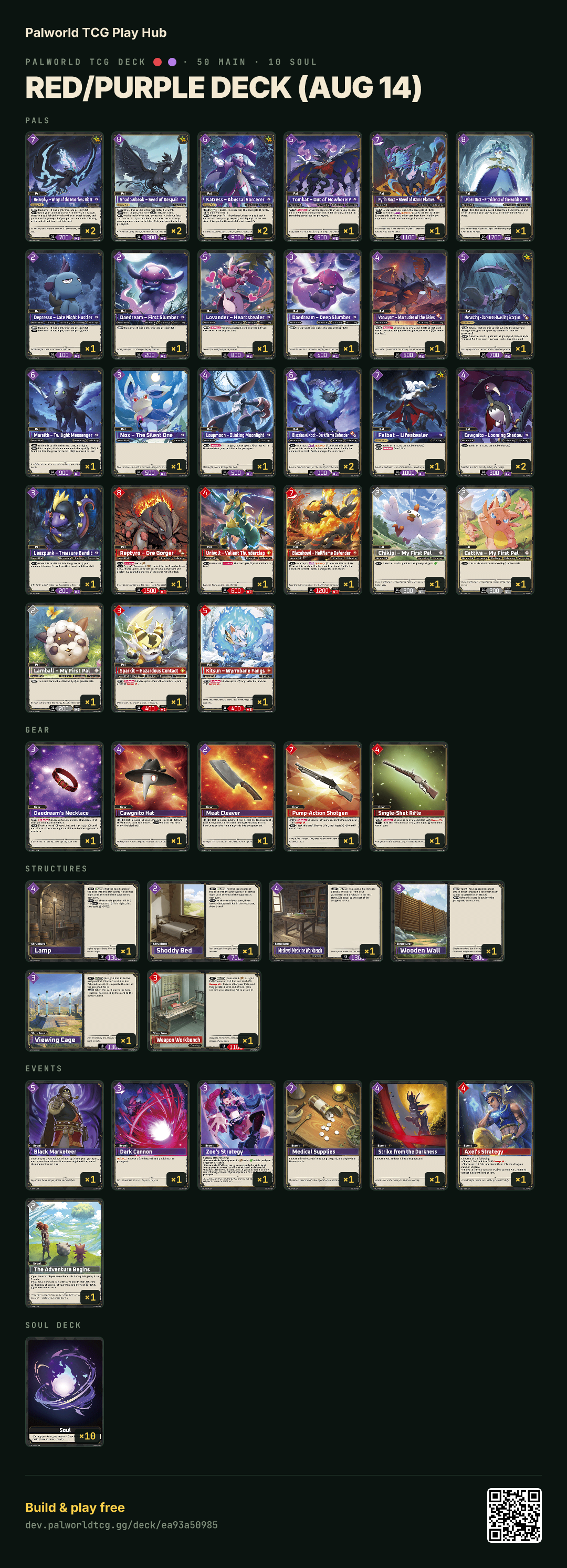 Red/Purple deck (Aug 14) decklist