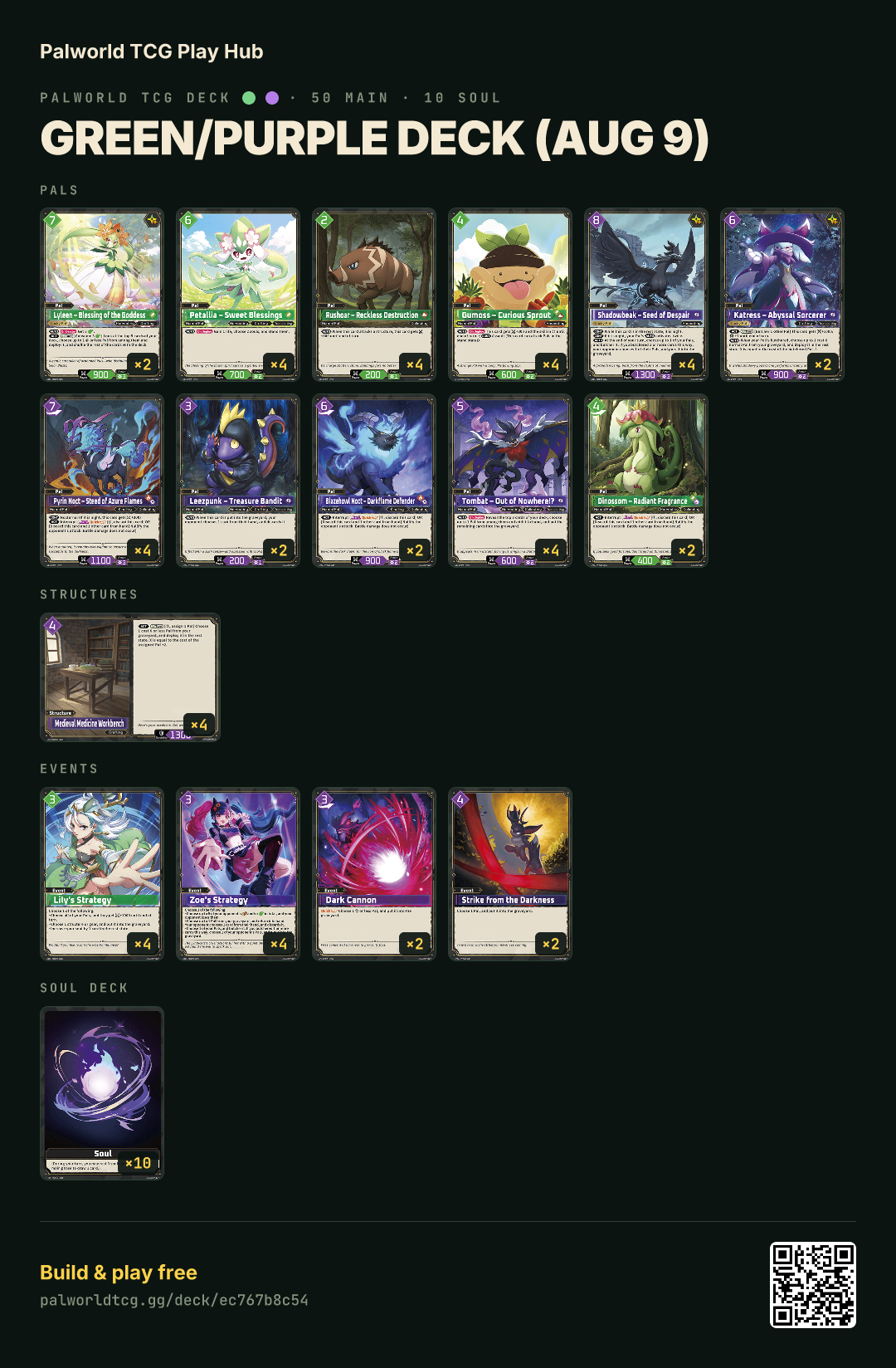 Green/Purple deck (Aug 9) decklist