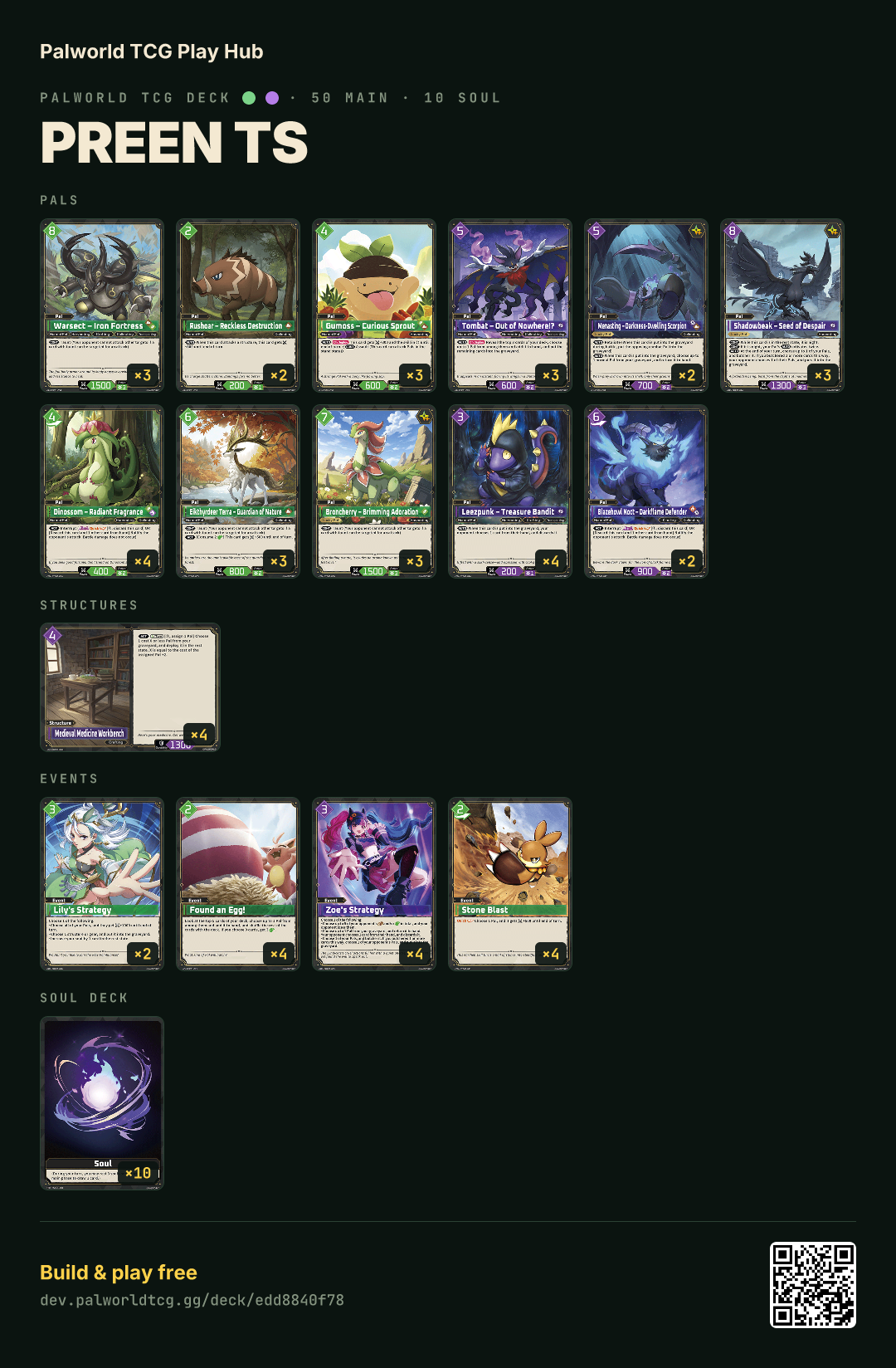Preen TS decklist