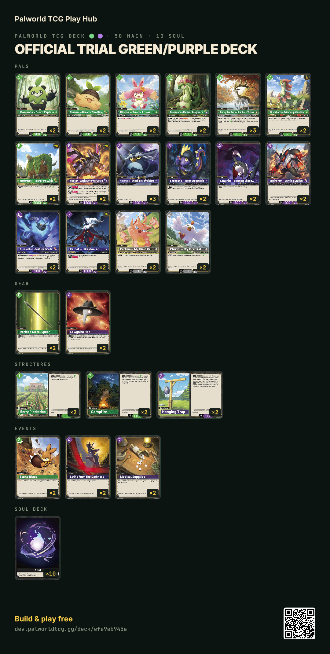 Official Trial Green/Purple deck decklist