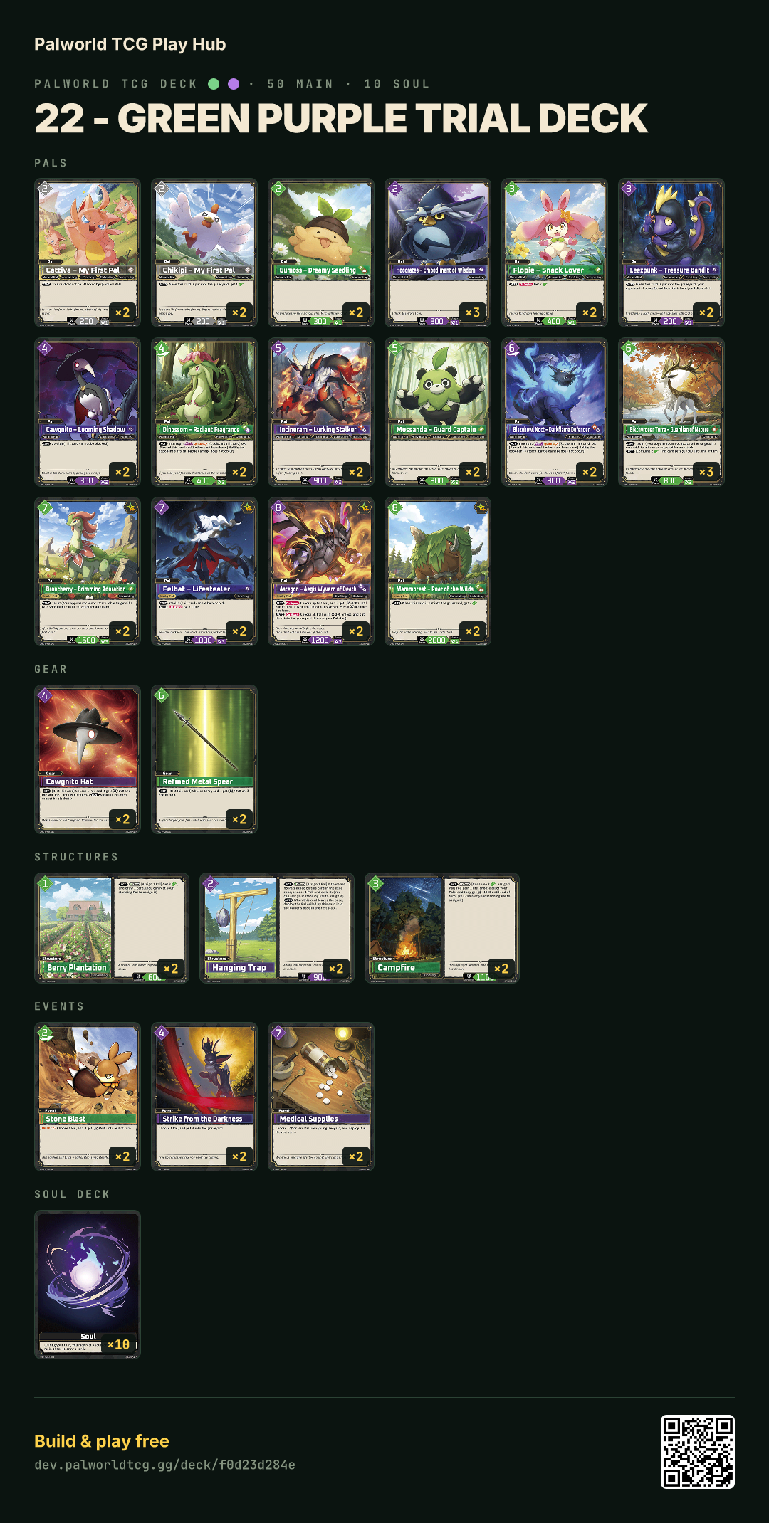 22 - Green Purple Trial Deck decklist