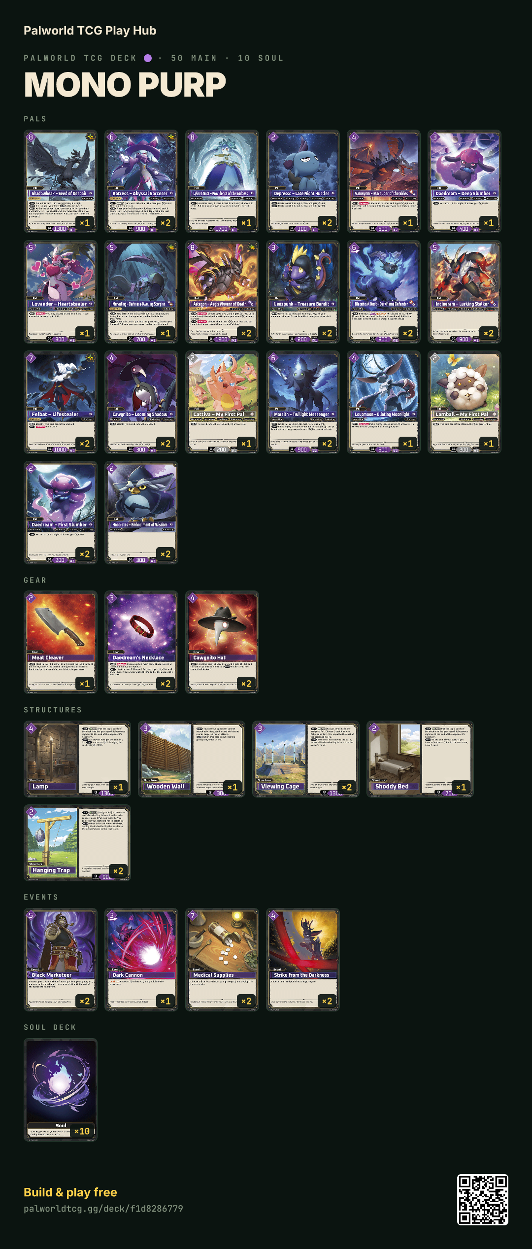 MONO PURP decklist