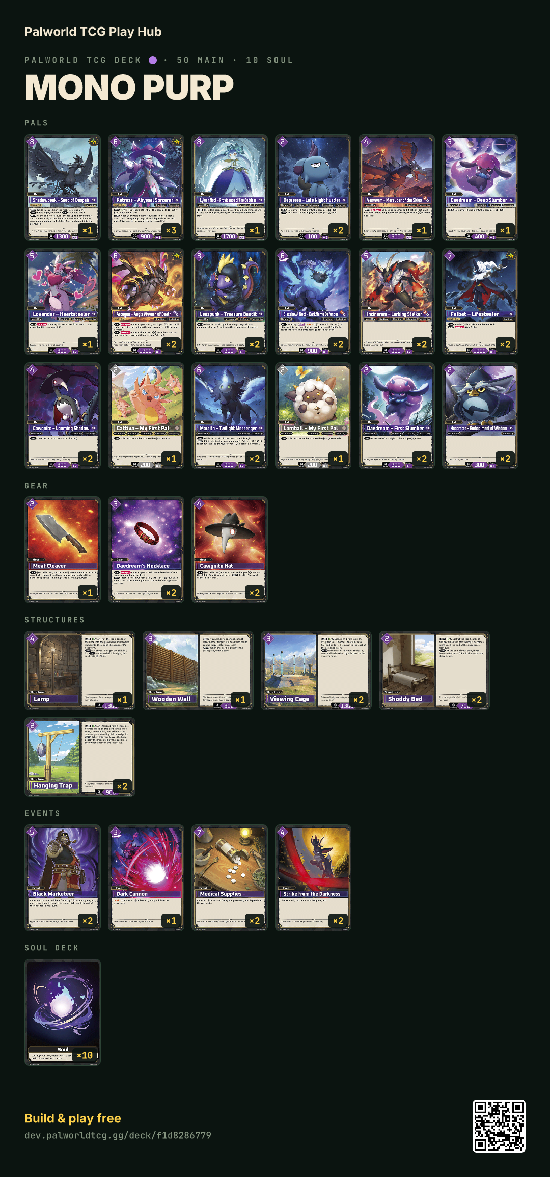 MONO PURP decklist