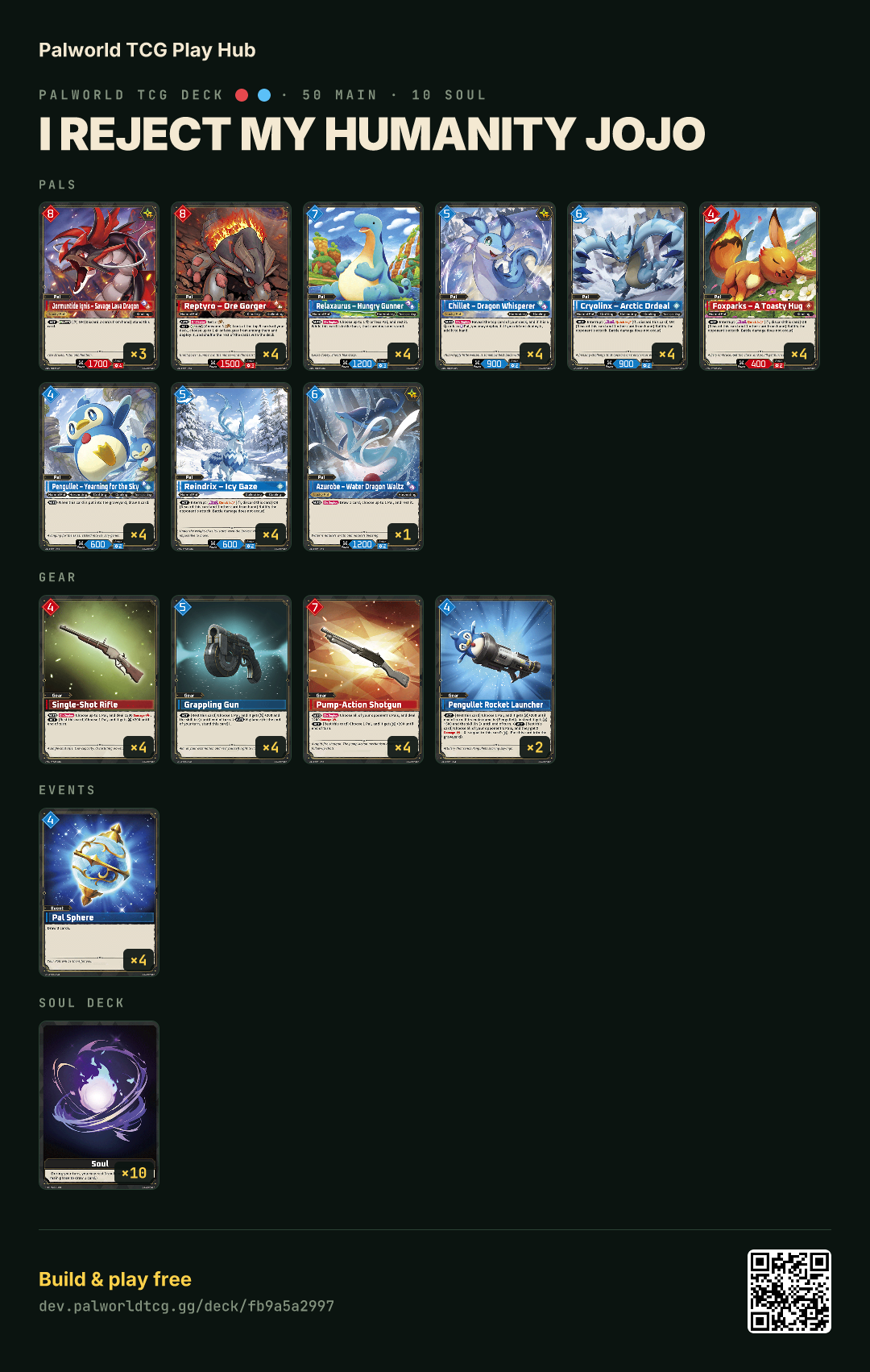 I REJECT MY HUMANITY JOJO decklist