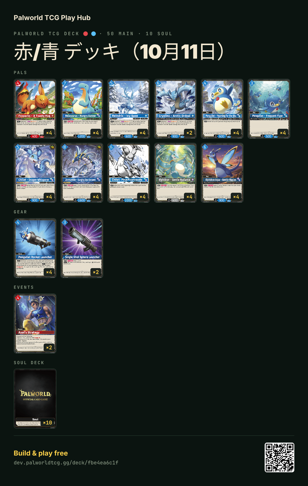 赤/青 デッキ（10月11日） decklist