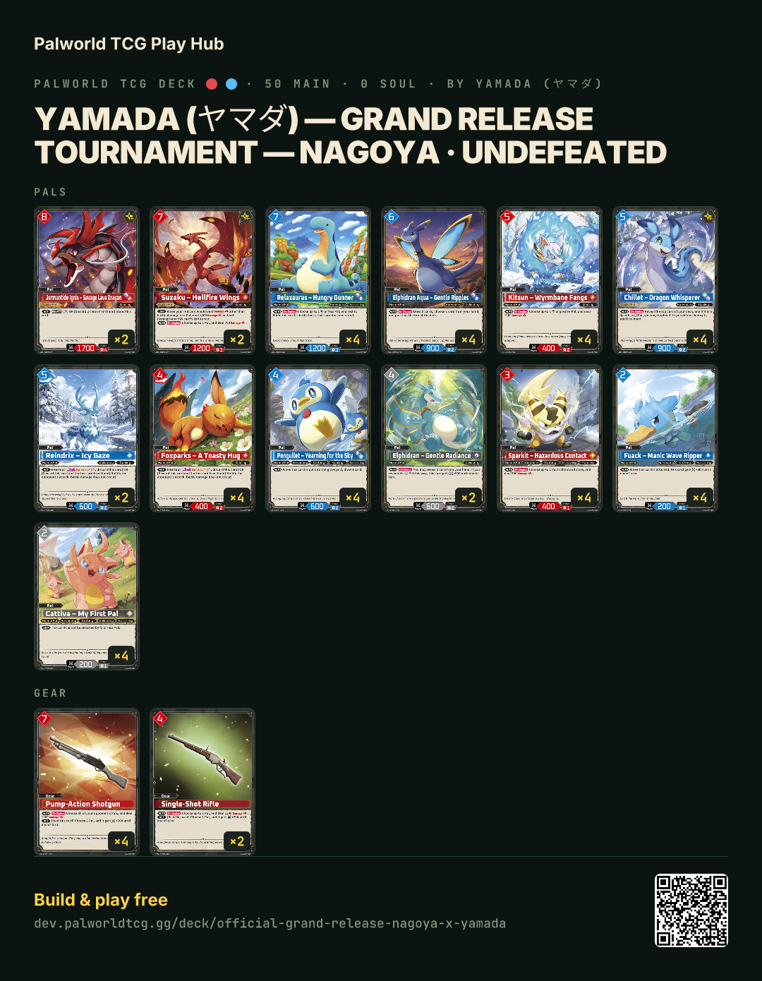 Yamada (ヤマダ) — Grand Release Tournament — Nagoya · Undefeated decklist