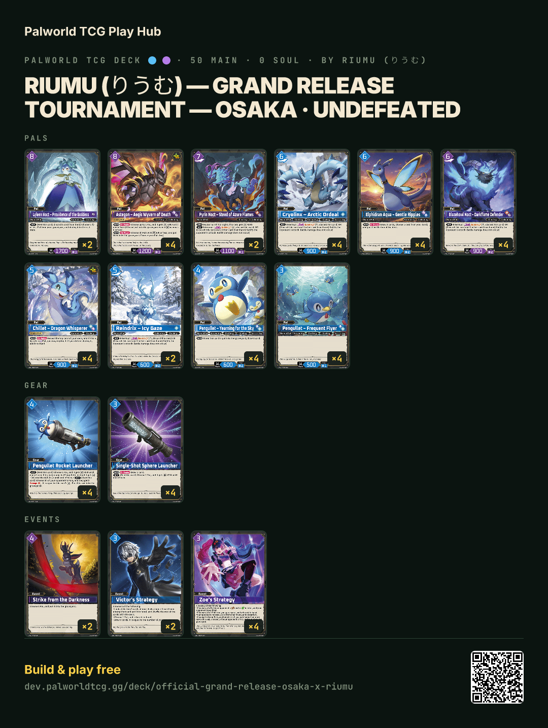 Riumu (りうむ) — Grand Release Tournament — Osaka · Undefeated decklist